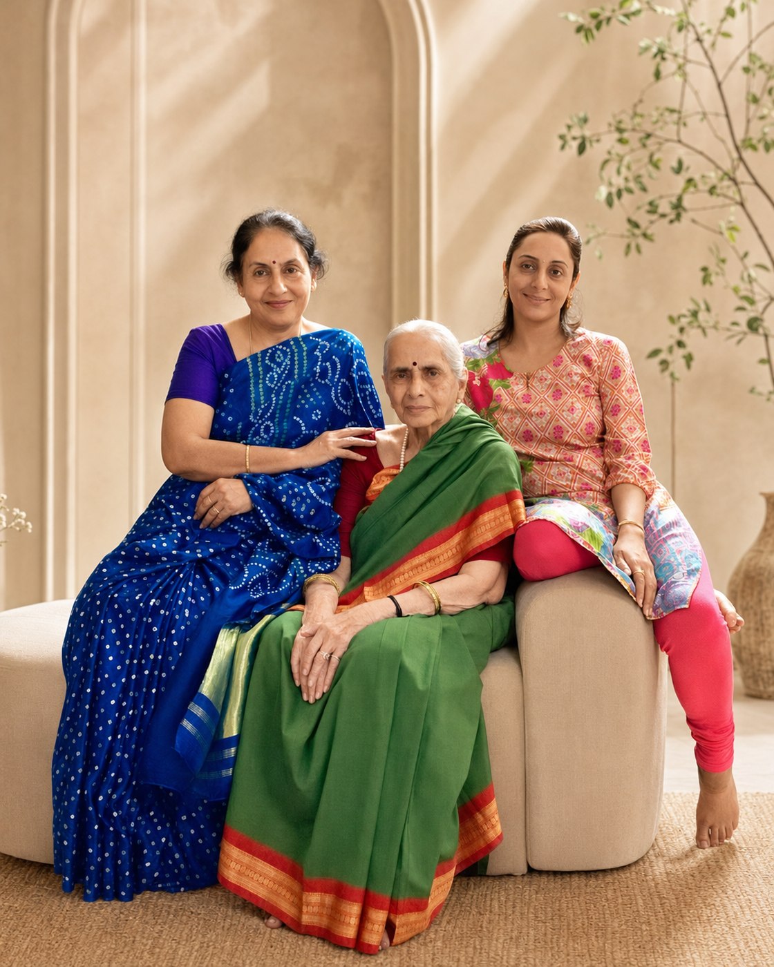 Three generations — Indian wellness knowledge passed down and carried forward